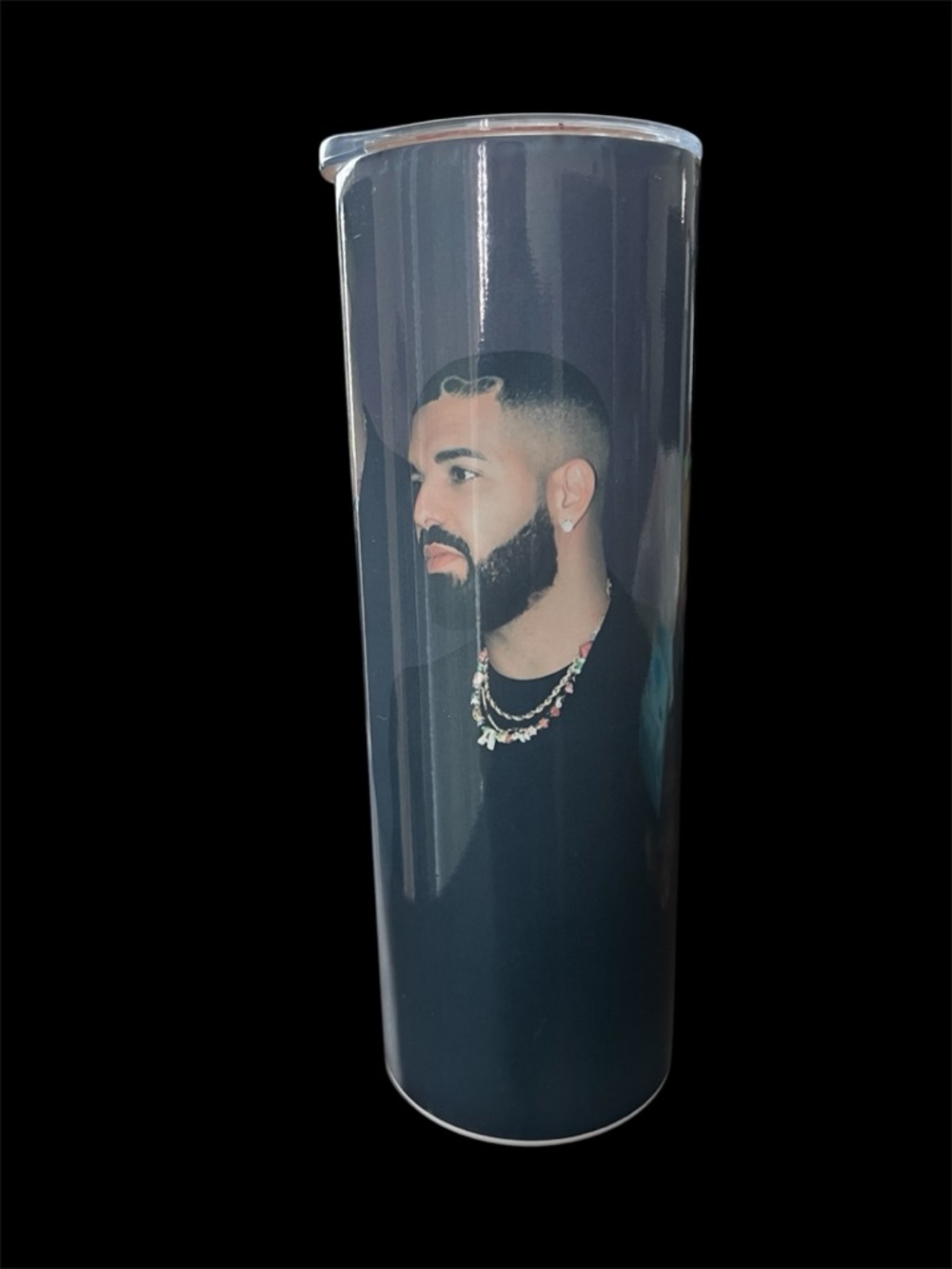 Personalized Black Photo Travel Tumbler - Custom Image Drinkware